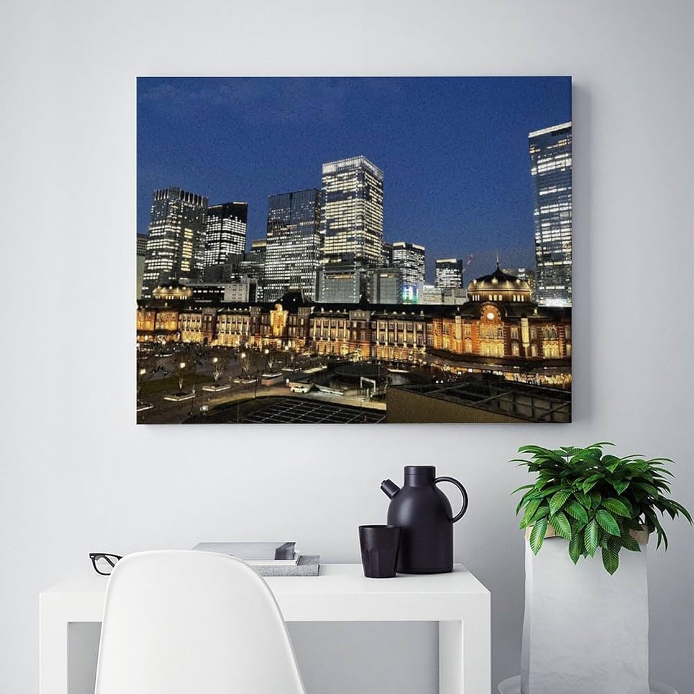 Amazon | 東京都東京駅丸の内駅舎 数字キットによる絵画 数字油絵 魅力