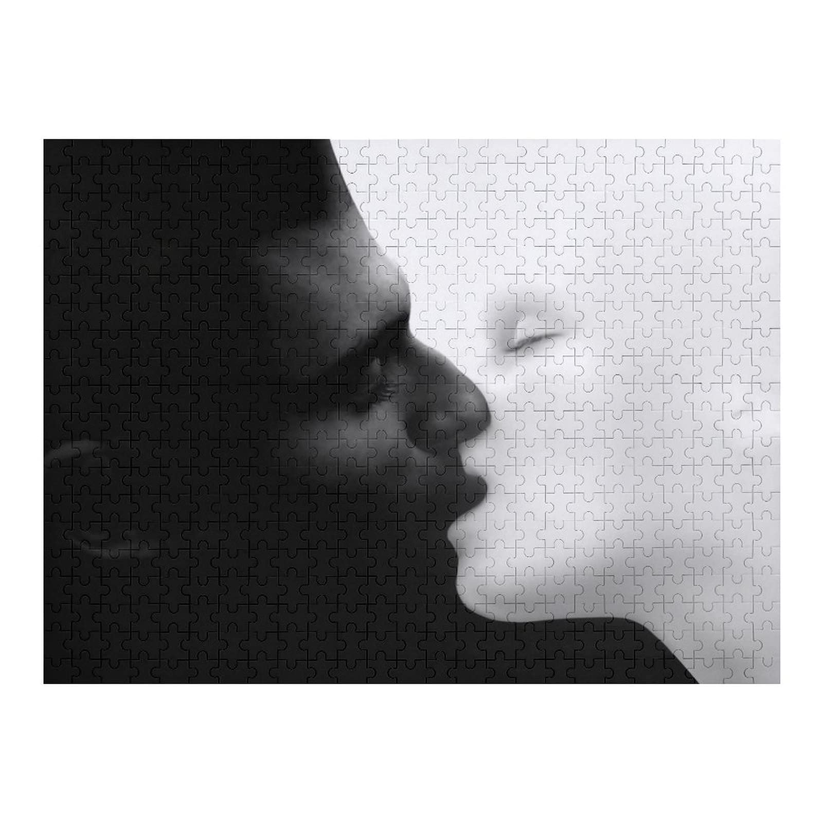 Amazon.co.jp: ジグソーパズル 白黒 キス カップル 陰陽 300ピース