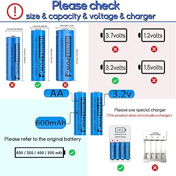 Amazon.com: Henreepow AA 3.2v Solar Rechargeable Batteries
