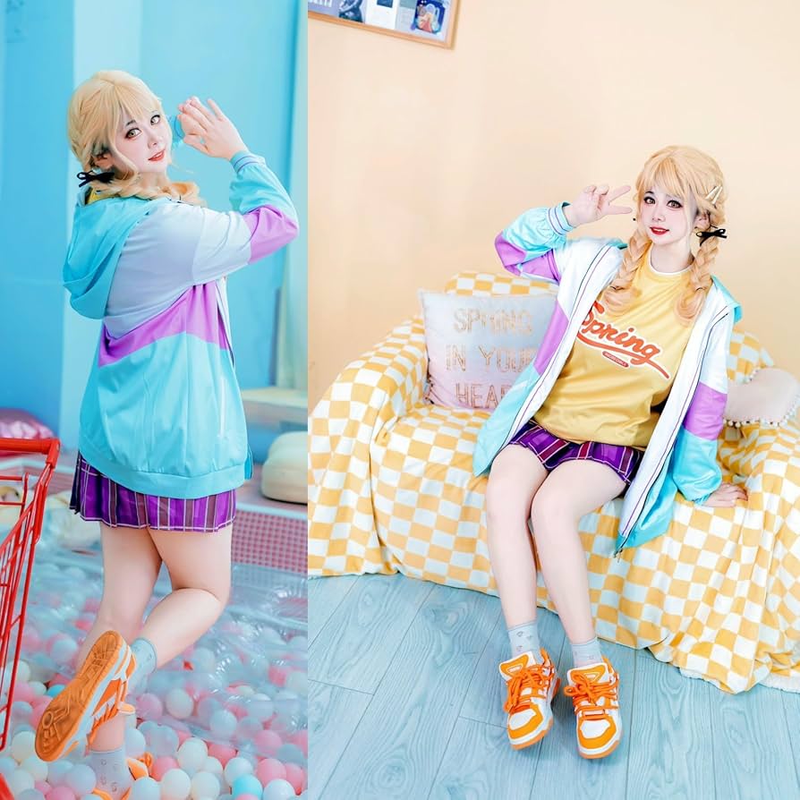 Amazon.co.jp: 藤田ことね コスプレ衣装3点セット 髪飾り付き ウィッグ