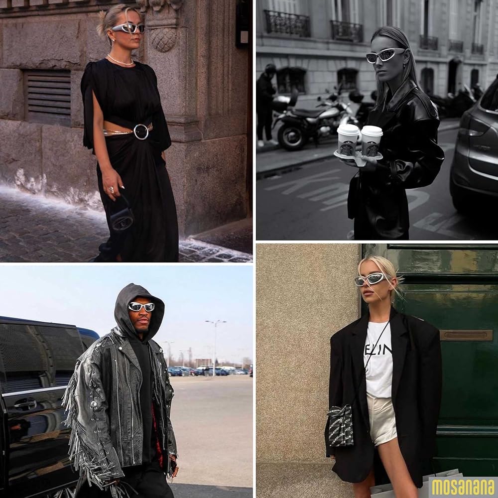 Amazon.com: mosanana Y2k Wrap Around Polarized Sunglasses for