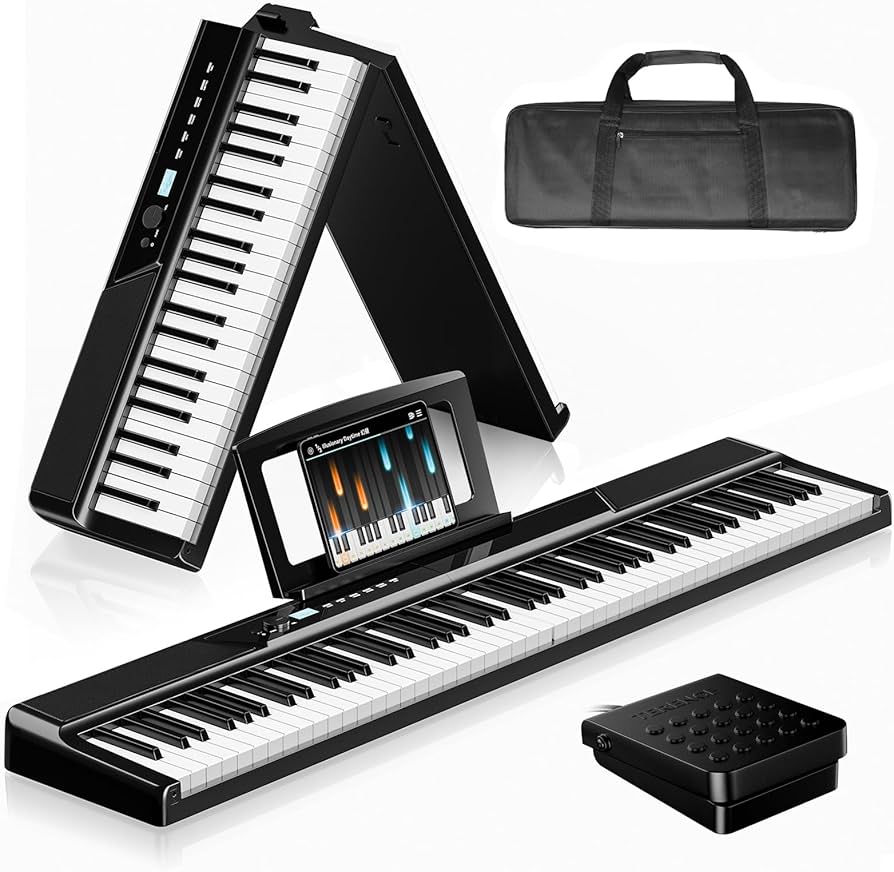 Amazon | TERENCE 電子ピアノ 88鍵盤 折りたたみ 30Wデュアル