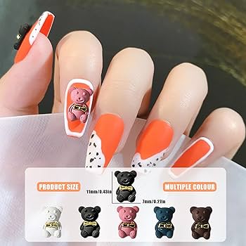 Amazon.co.jp: TUUWAI ネイルパーツ くま 20個セット クマ ネイル