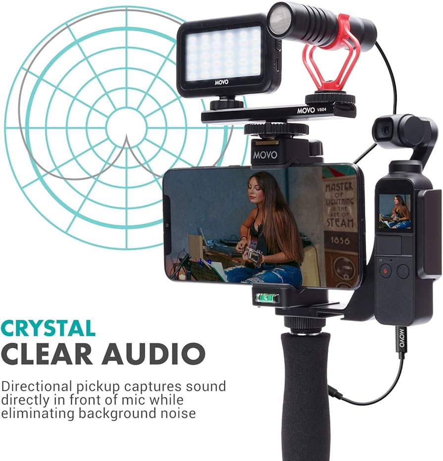 Amazon | Movo ビデオマイク カメラ用 スタビライザー、ライト、シュー