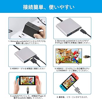 Amazon.co.jp: Nintendo Switch Type-C to HDMI変換アダプタ 3in1