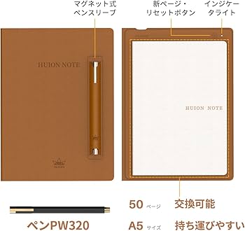 512245 HUION NOTE アナログデジタルノート 一台二役 A5サイズ Amazon