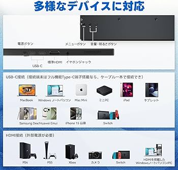 Amazon.co.jp: Intehill モバイルモニター 10.5インチ タッチパネル