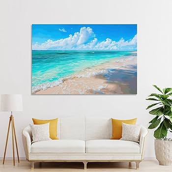 Amazon.co.jp: 絵画 夏のビーチ アートパネル ポスター 美しい海の景色