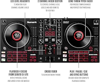 Amazon.co.jp: Numark 中級者向け 4デッキ DJコントローラー と 密閉型