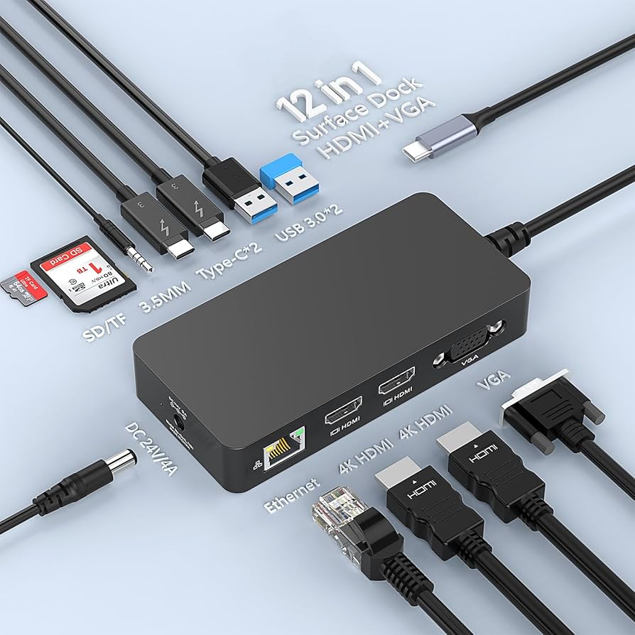 Amazon.com: MS Surface Thunderbolt 4 Dock Triple Display 4K HDMI*2