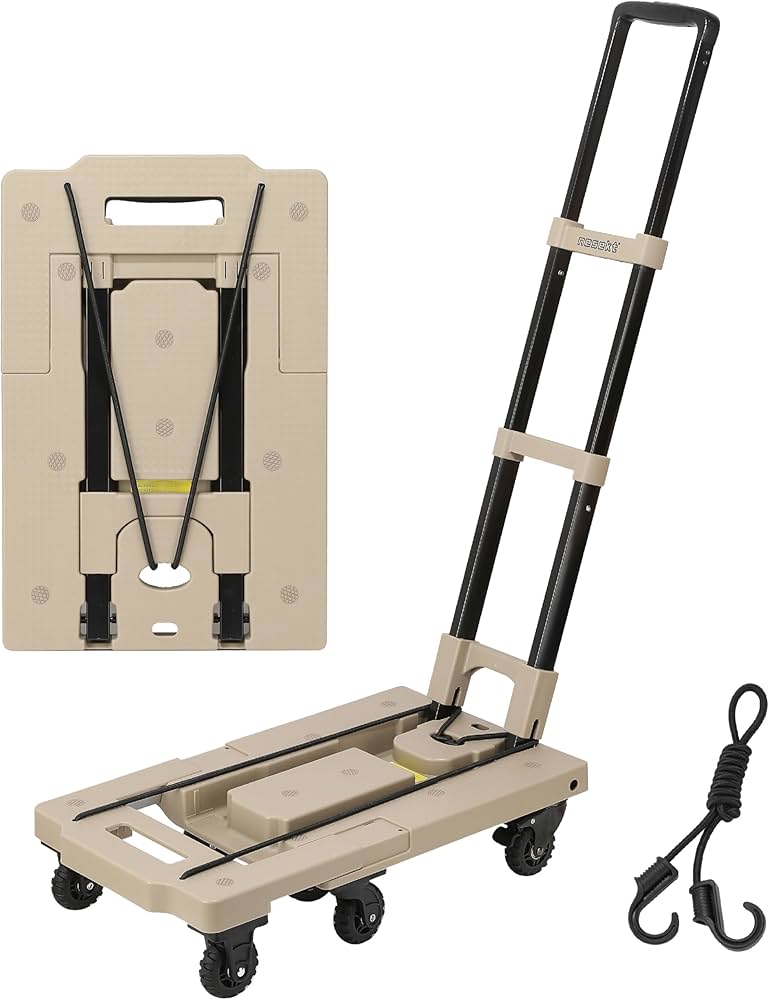 Amazon.co.jp: [ネセクト] 折りたたみ式台車 ストッパー付き静音車輪