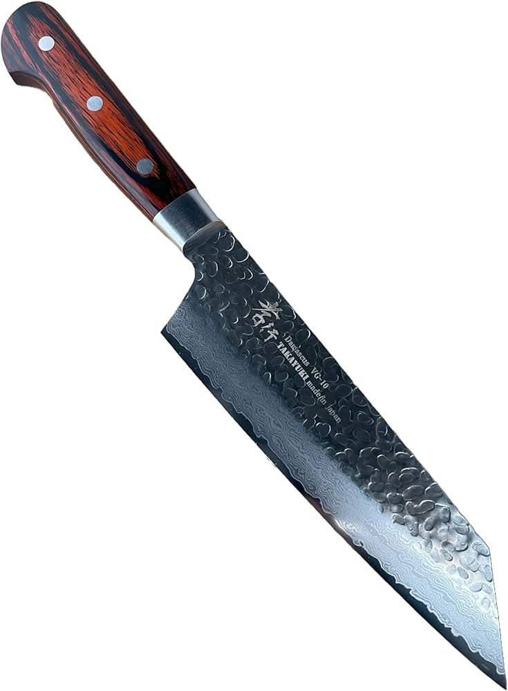Amazon | 堺孝行 槌目ダマスカス VG10割込み 33層 剣型牛刀 190mm