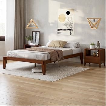 Amazon.com: Bme Chalipa 14” Solid Wood Bed Frames - Wood Platform