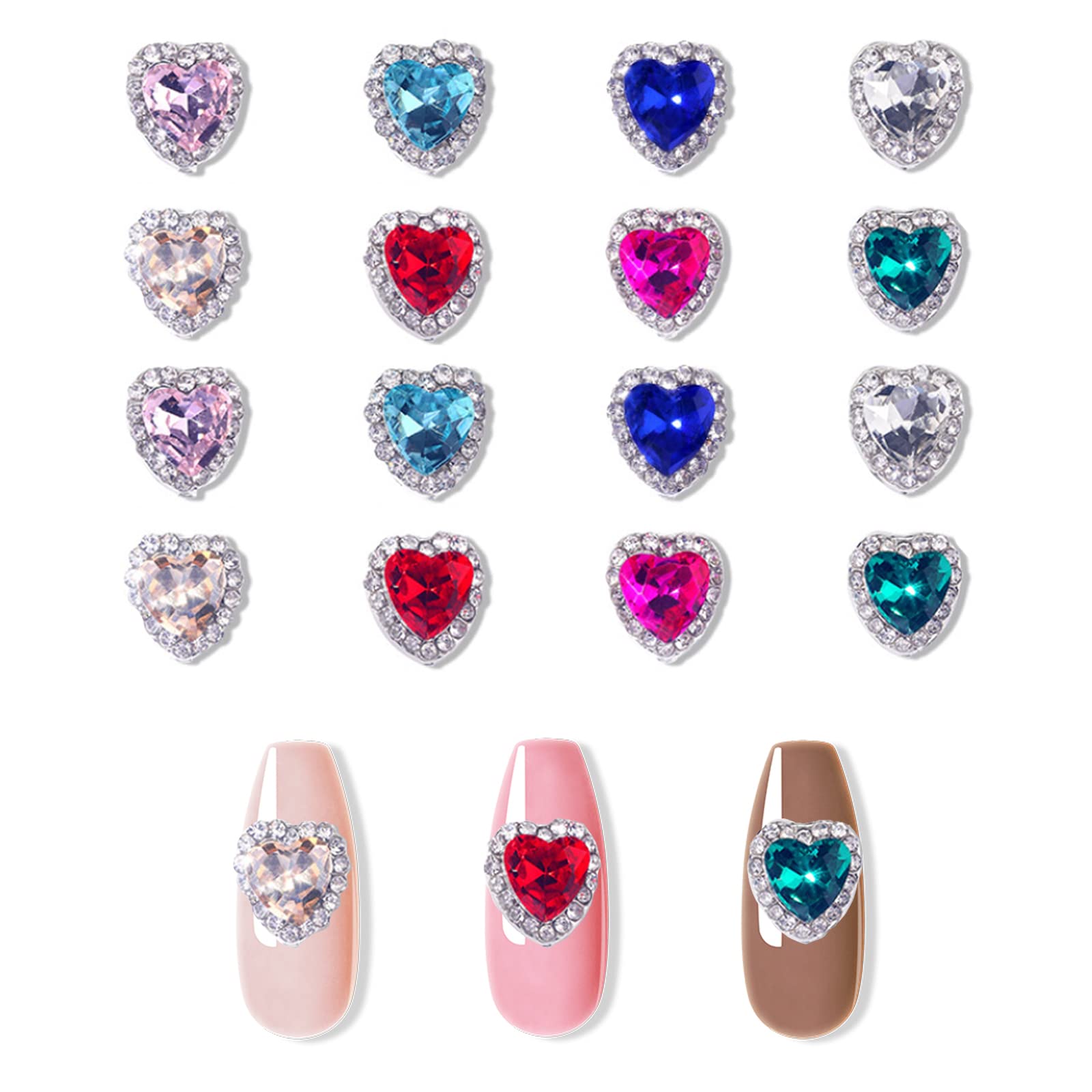 Amazon.co.jp: ネイルパーツ ハート 16個セット 3d 立体 ハート型