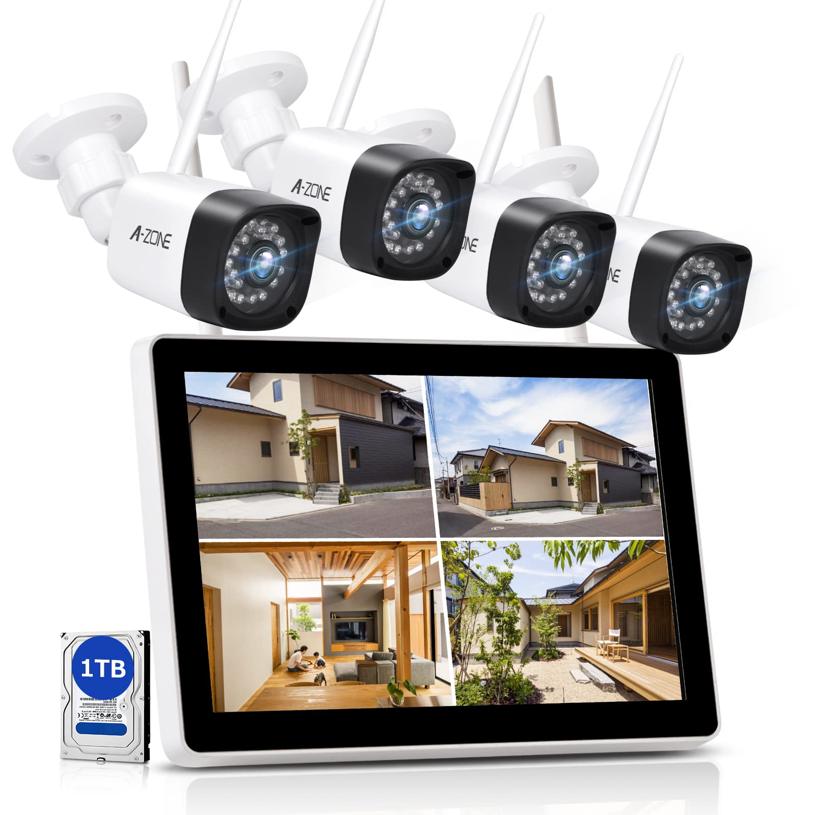 Amazon.co.jp: 【500万画素対応+13.3インチモニター】A-ZONE 防犯