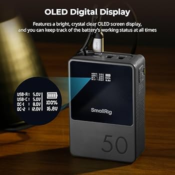 Amazon.com: SMALLRIG V Mount Battery VB50, 50Wh / 3400mAh V Mount