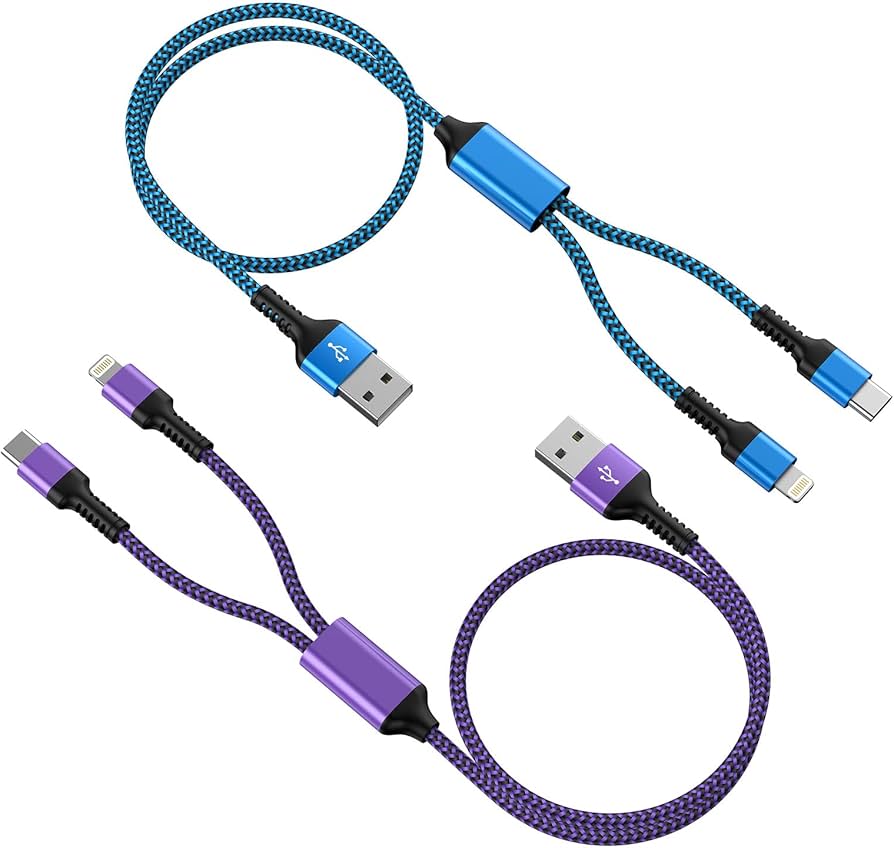 Amazon.co.jp: 2in1 iPhone 充電ケーブル 「2本組/1.2M」タイプc USB