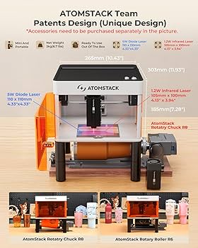 Amazon.com: ATOMSTACK P1 Dual Laser Engraver, 5W Diode, 1.2W