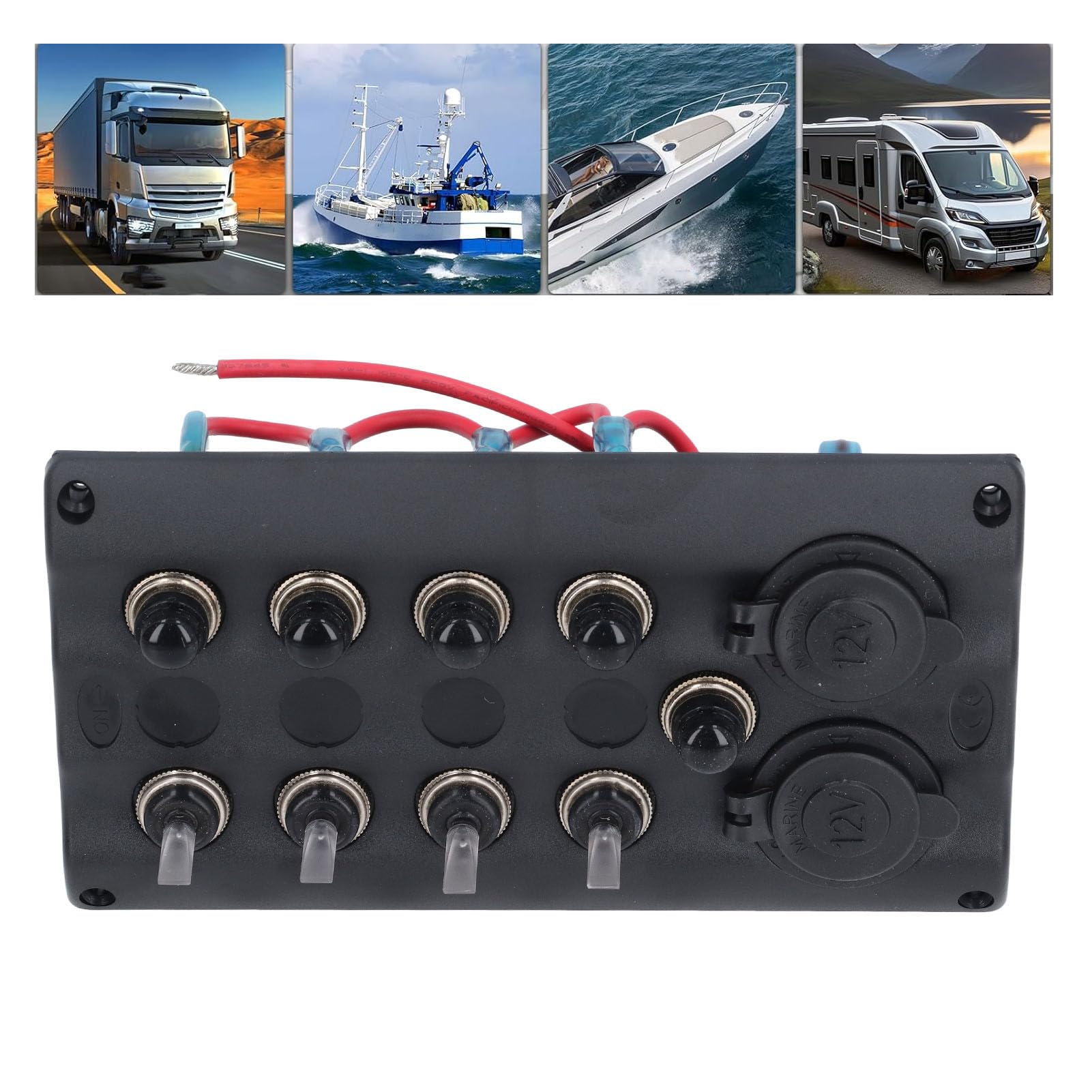 Amazon.co.jp: 配線済みスイッチパネル、4 ギャングスイッチ