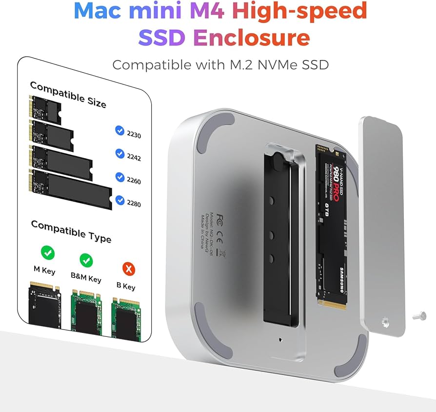 Amazon.com: 40Gbps M.2 NVMe SSD Enclosure for Mac mini M4/Pro