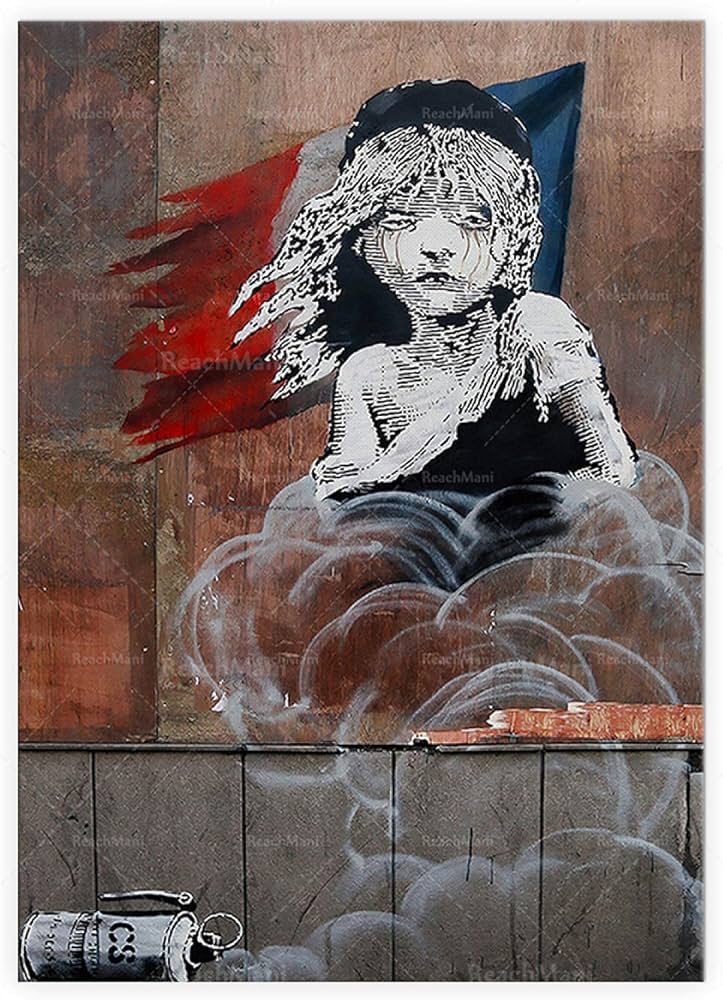 Amazon.co.jp: レミゼラブル-バンクシーウォールアートキャンバス