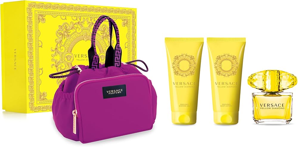 Versace YELLOW DIAMOND 4 PIECE GIFT SET - 3.0 OZ EAU DE TOILETTE