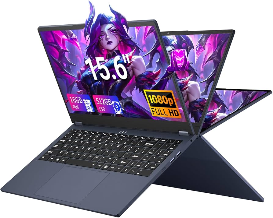Amazon.com: Tunhail 15.6 inch 2 in 1 Laptop, Touchscreen Laptop