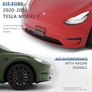 Amazon.co.jp: ドリル不要 ナンバープレートホルダー テスラモデルY用