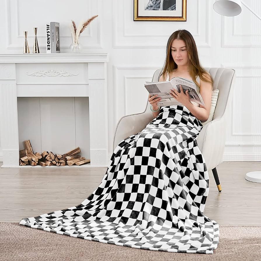 Amazon｜Edenleaf チェックブランケット フランネル スロー