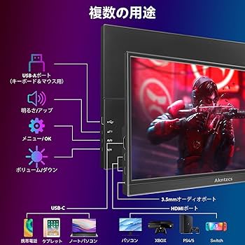 Amazon.co.jp: モバイルモニターゲームモニター15.6インチ144Hz FHD