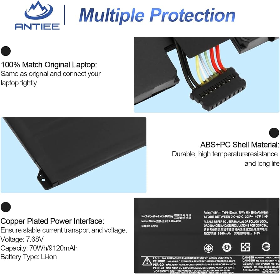 Amazon.com: ANTIEE L16M4P60 Battery Replacement for Lenovo Yoga