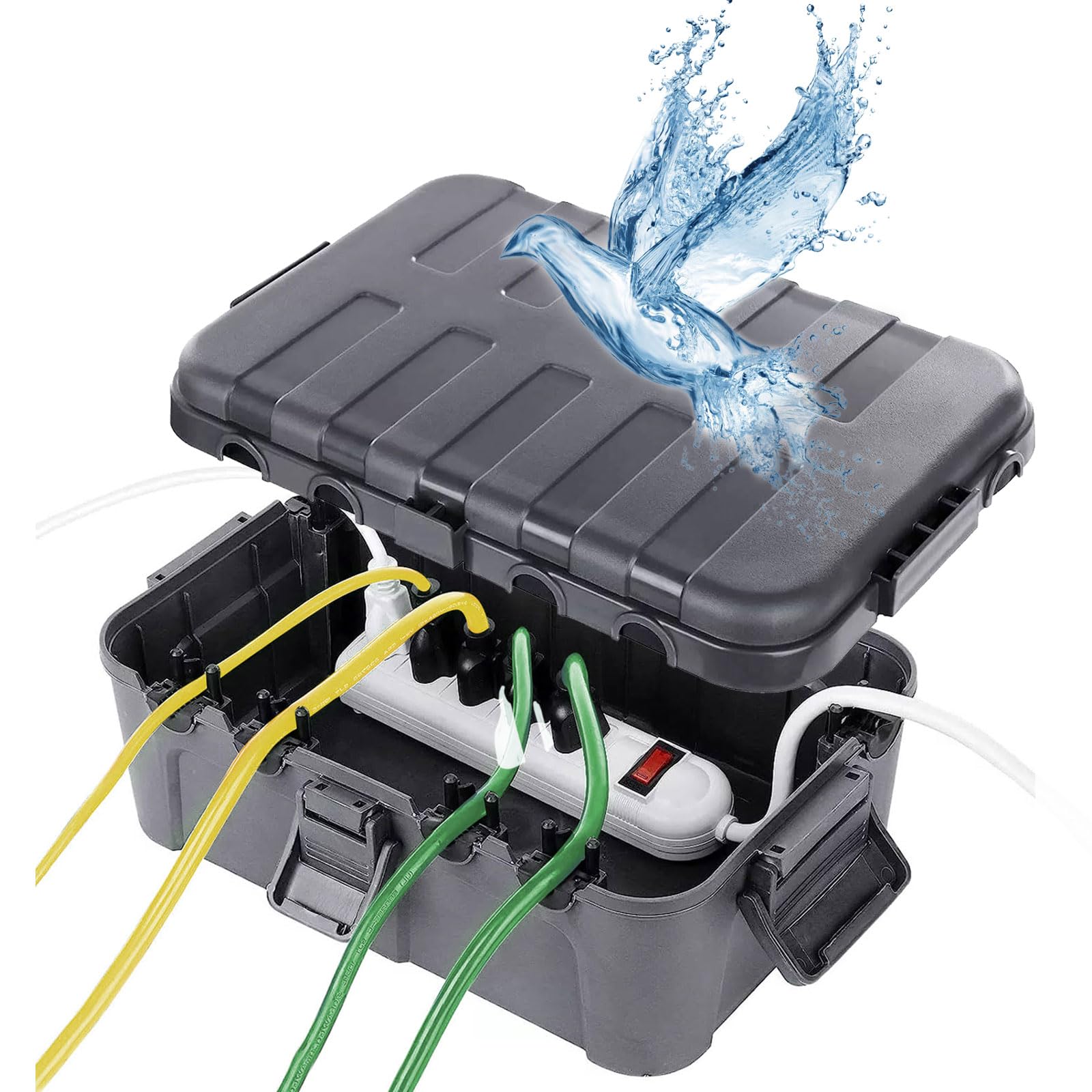 Amazon | Anfiodas 屋外収納ボックス コンセントボックス 電源ボックス