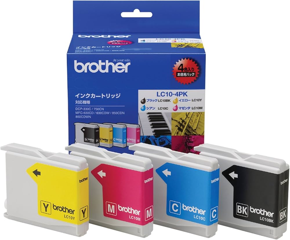 Amazon.co.jp: 【brother純正】インクカートリッジ4色パック LC10-4PK