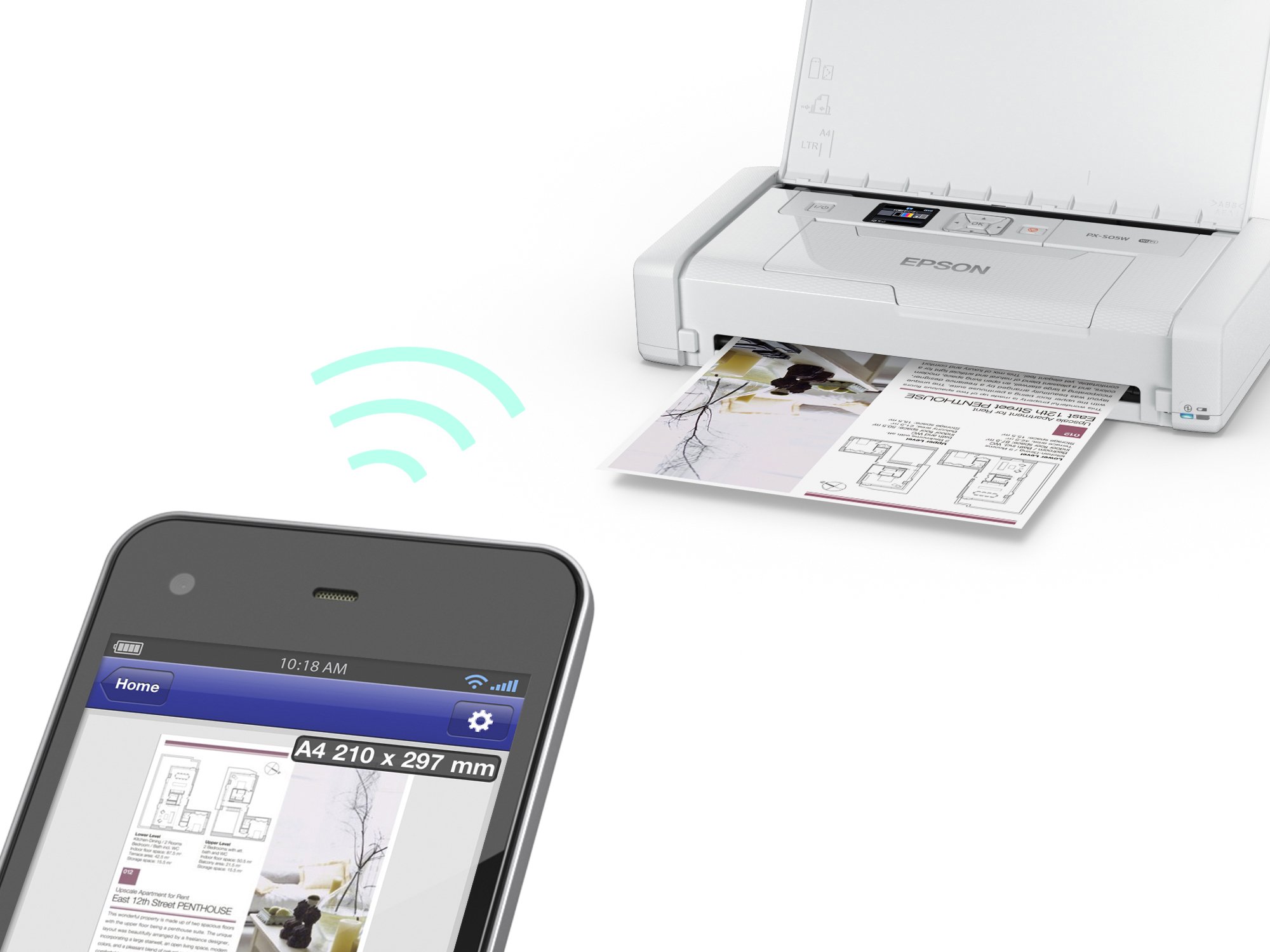 Amazon.co.jp: EPSON A4モバイルインクジェットプリンター PX-S05W