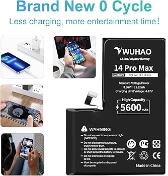 Amazon.com: for iPhone 14 Pro Max Battery,5600mAh Upgraded for