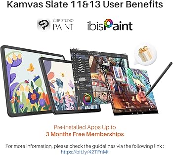 Amazon.com: HUION Kamvas Slate 13 Standalone Drawing Tablet, 12.7