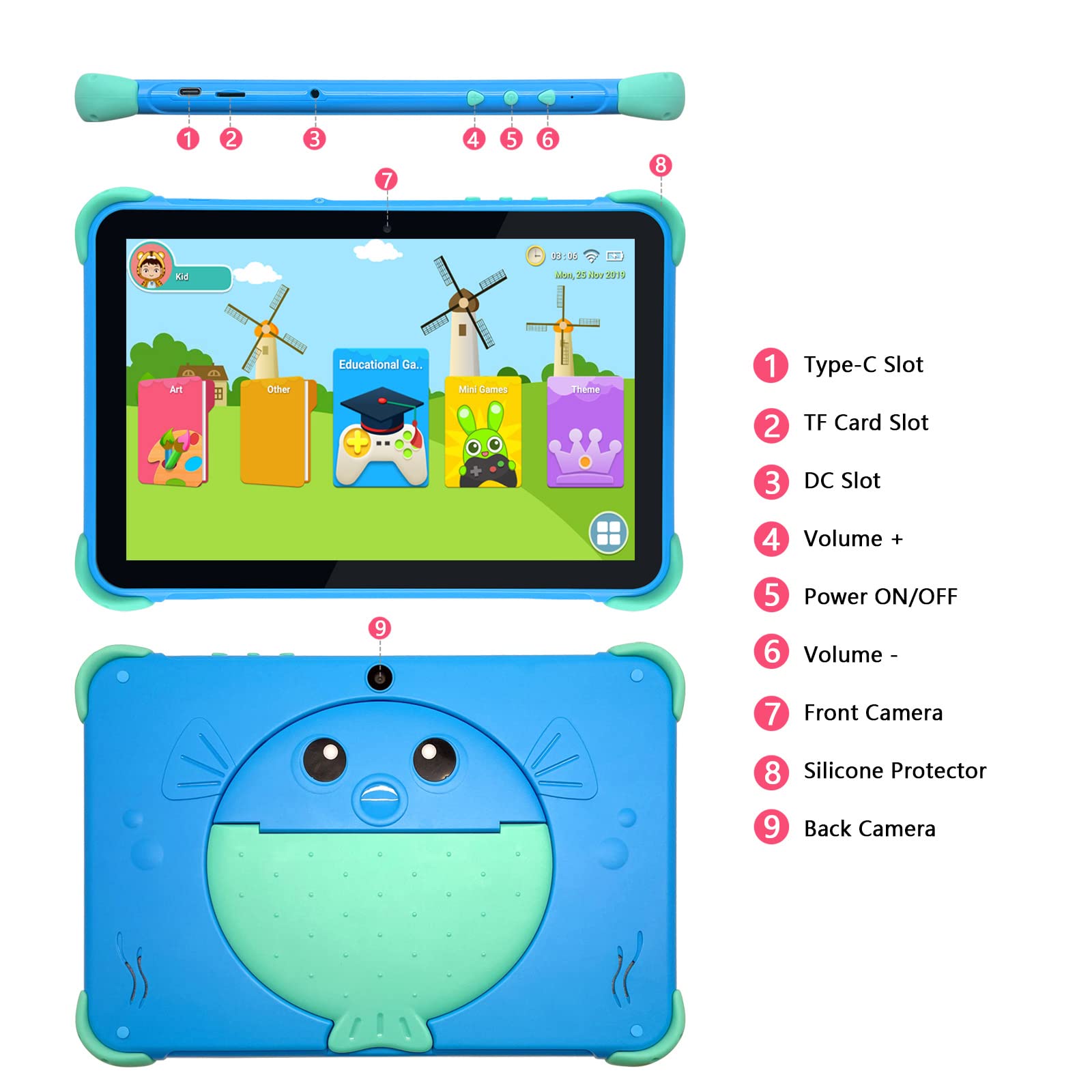 Amazon.co.jp: 子供用タブレット 10インチタブレット 子供用 WiFi