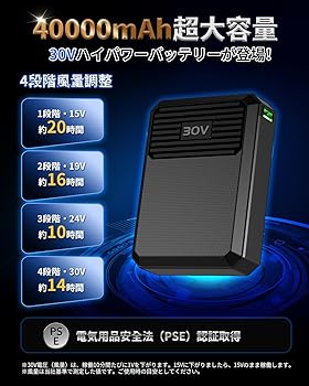 Amazon.co.jp: [AGGOZ] 空調作業服 バッテリーセット【2025最強爆風