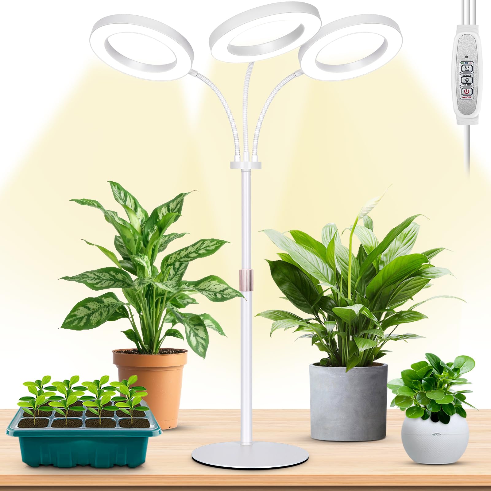 Amazon.com : LBW Halo Plant Grow Light, Tri-Head Desk Grow Light