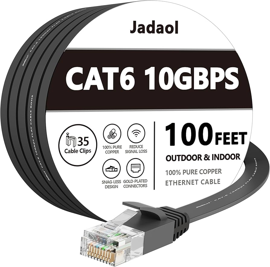 Amazon.com: Jadaol Cat 6 Ethernet Cable 100ft, 10Gbps Support Cat8