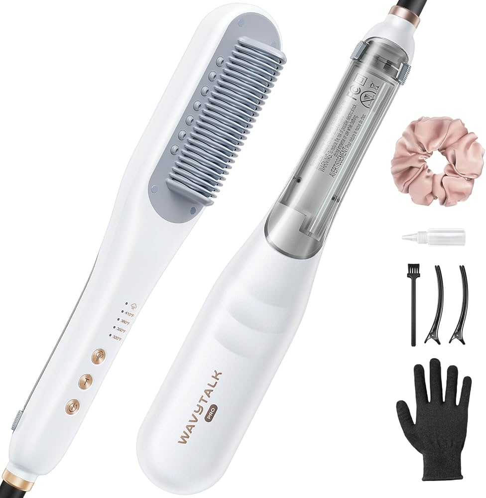 Amazon.com : Wavytalk Pro Steam Hair Straightener Brush, Steamline