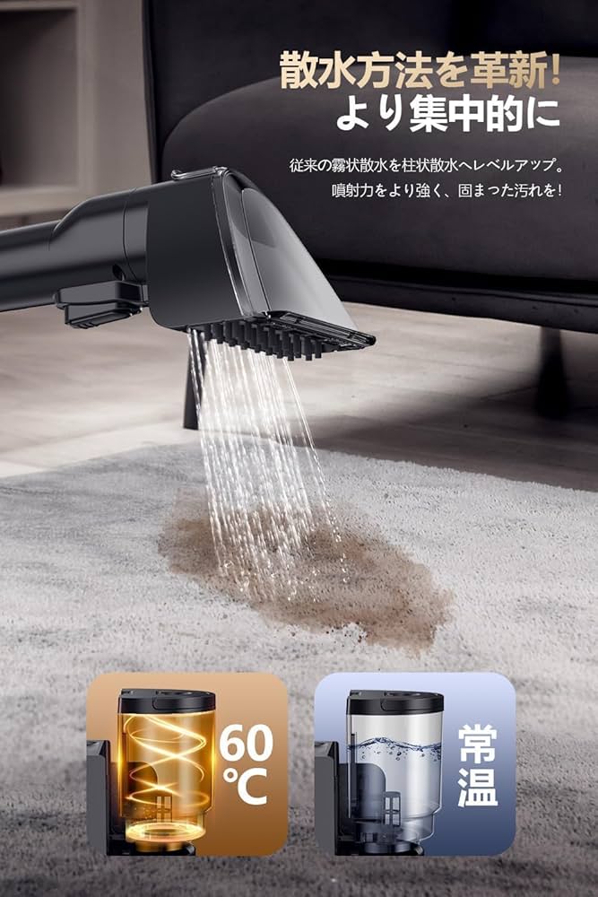 Amazon | 【100℃蒸気噴射×18000Pa吸引力】 R6 Steam カーペット