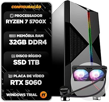 PC GAMER HERTZ® RYZEN 7 5700X WATER COOLER 240MM 32GB SSD 1TB RTX