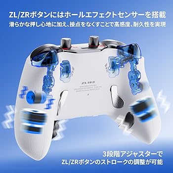 Amazon.co.jp: EVOTOP White ゲームコントローラー Nintendo Switch/PC