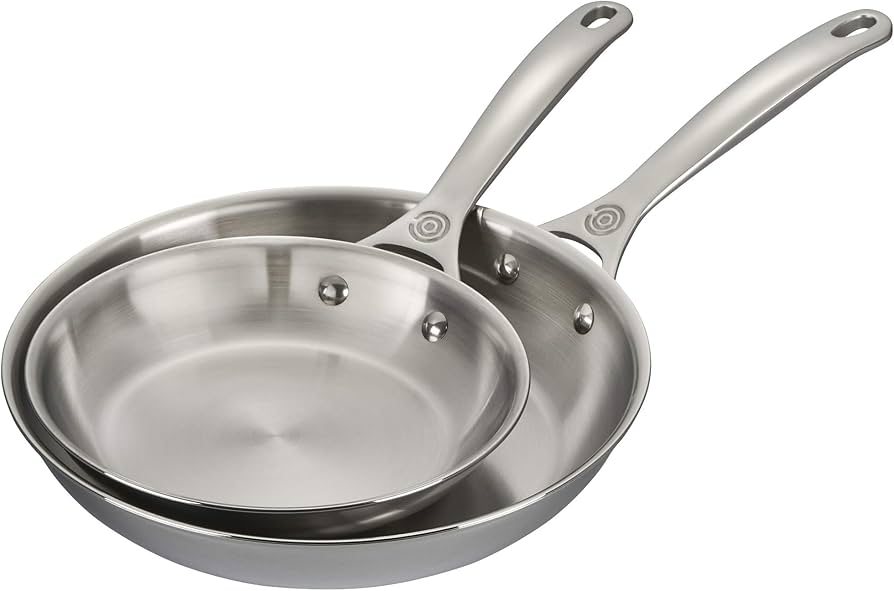 Amazon.com: Le Creuset Tri-Ply Stainless Steel 2 pc. Fry Pan Set