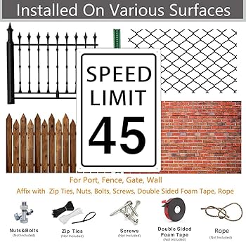 Amazon.com: KONEDMIX Speed Limit 45 Mph Sign, Novelty Slow Down