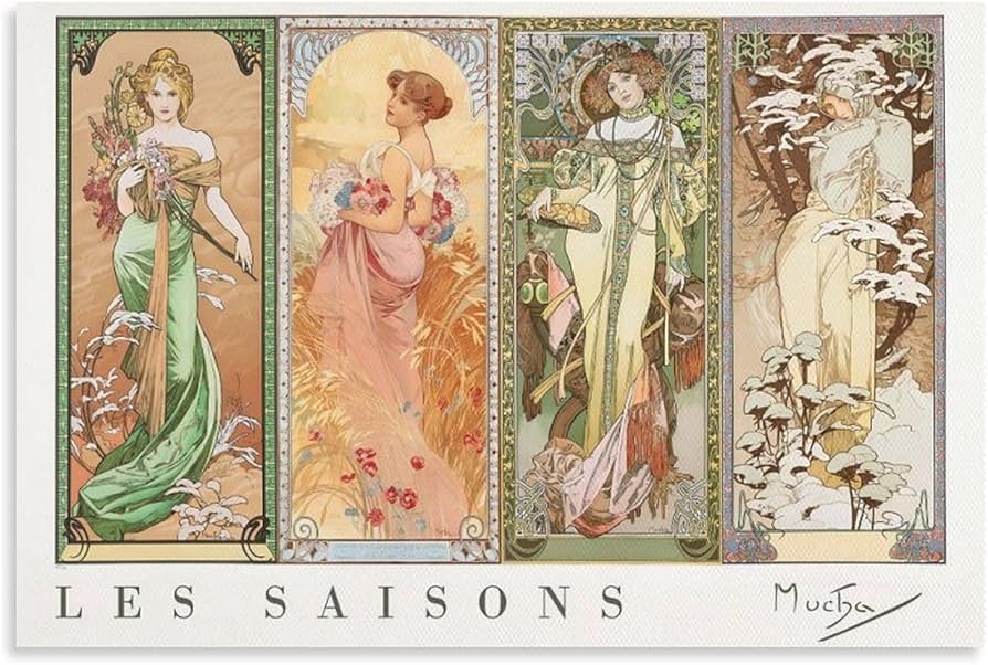 Amazon.co.jp: Alphonse Mucha アルフォンス・ミュシャ 四季変化