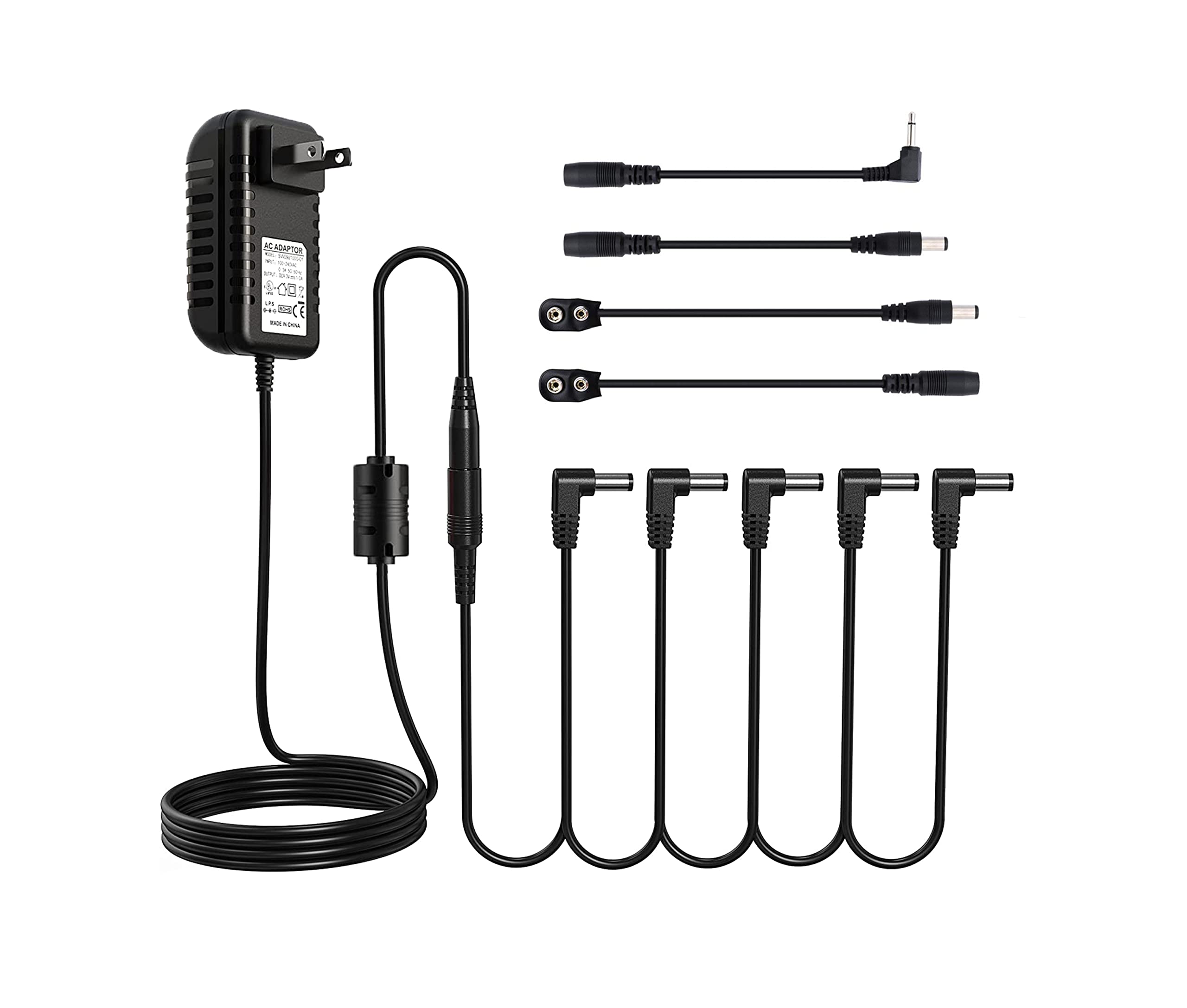 Amazon.com: AZOR DC 9V Guitar Pedal Power Supply Adapter with 5