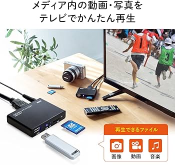 Amazon.co.jp: サンワサプライ メディアプレーヤー HDMI/RCA出力 USB