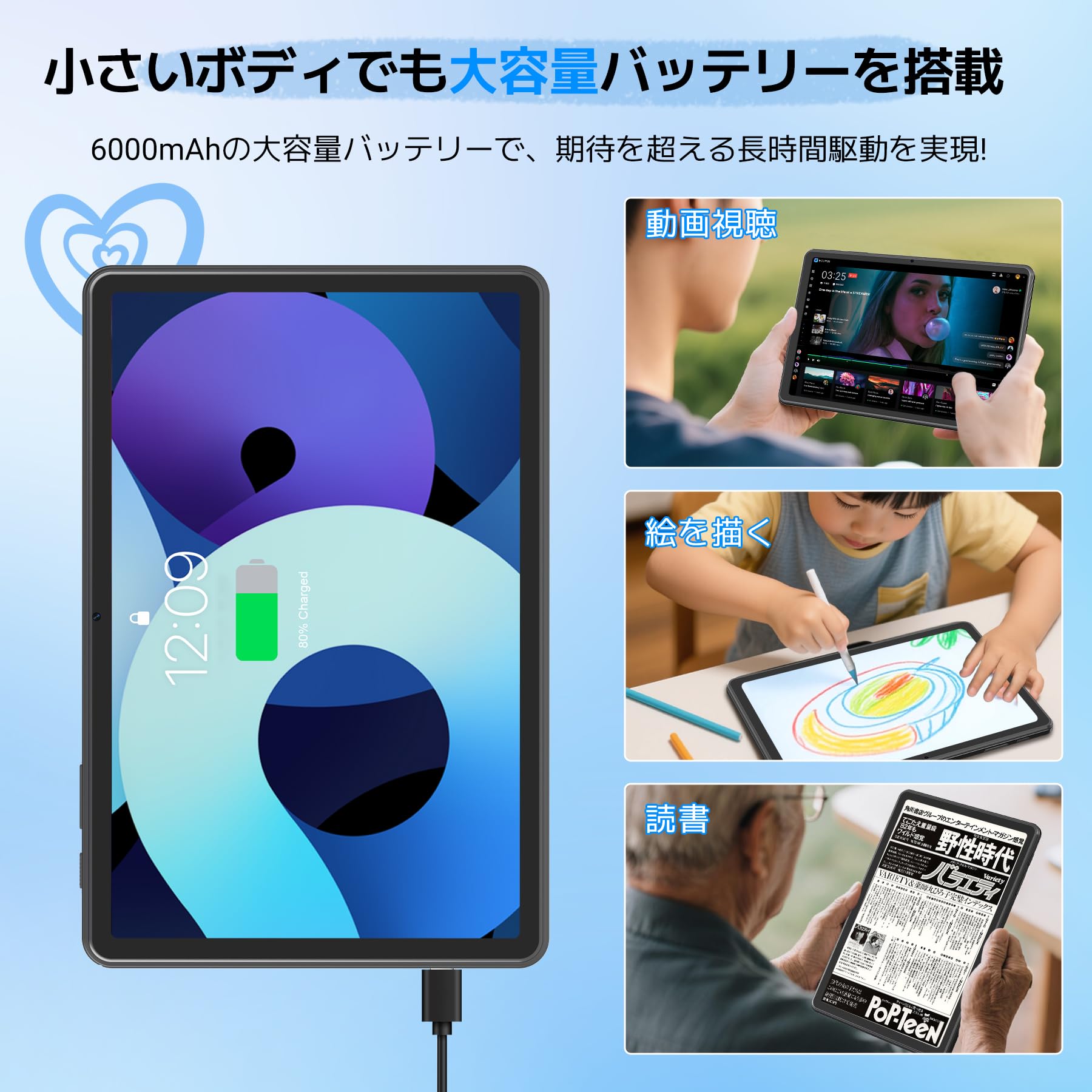 Amazon.co.jp: 【New 10-Inch Tablet】TABWEE Tablet Android 15 Wi-Fi